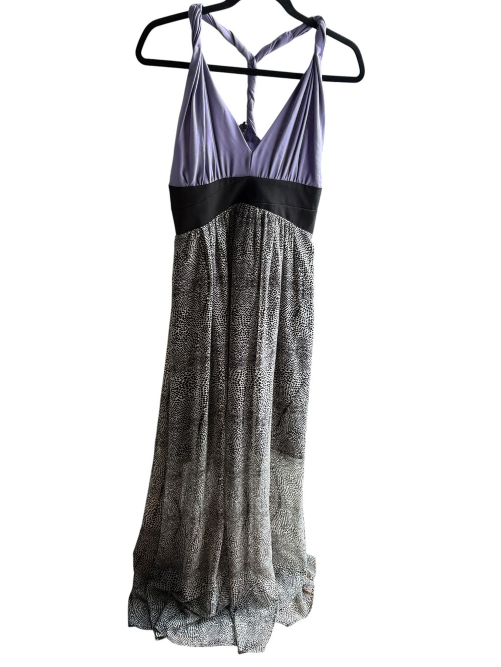 AnnaRita N Lavender/Black Halter Maxi Dress US 8/IT 44